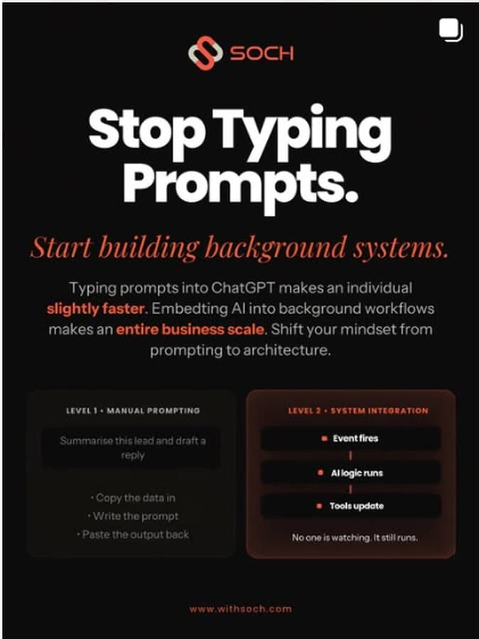 Post: Stop typing prompts, start building background systems